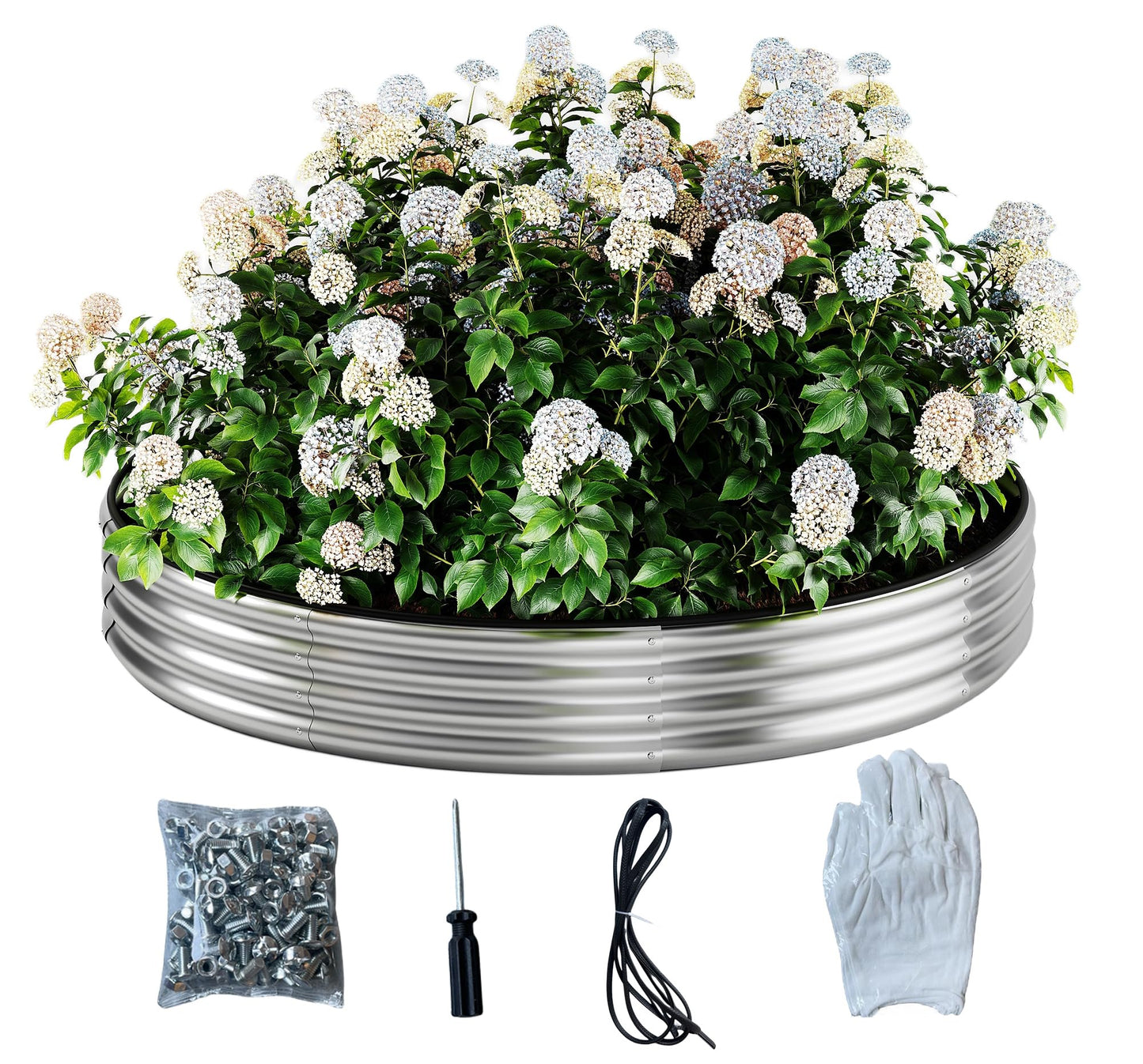 Galvanized Metal Planter Raised Garden Bed Kit for Gardening Outdoor