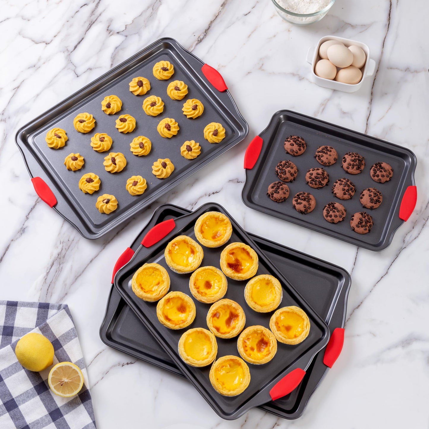 10-Piece Nonstick Stackable Bakeware Set - PFOA, PFOS, PTFE Free