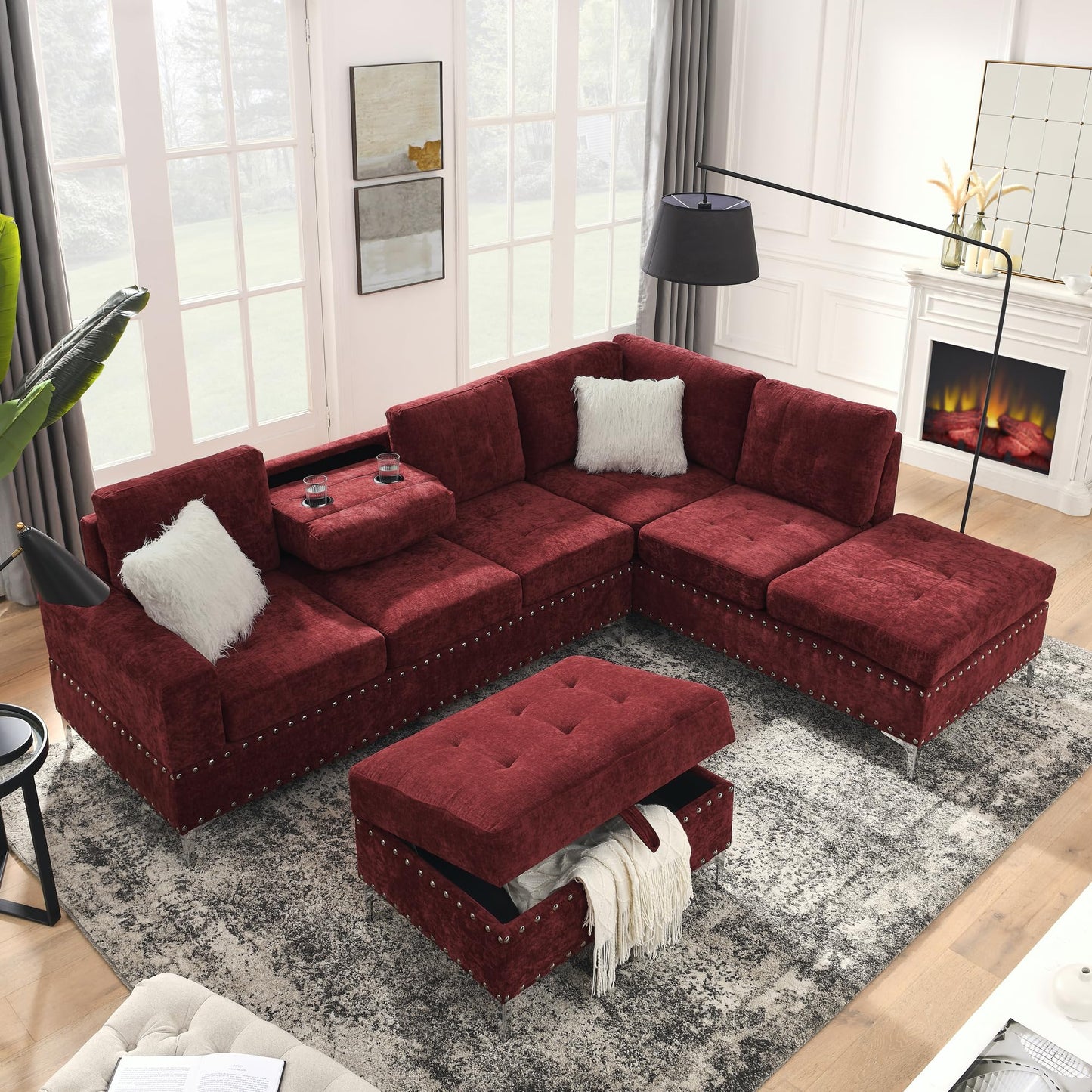 L-Shape Sectional 3-Seater Sofa with Extra Wide Reversible Chaise