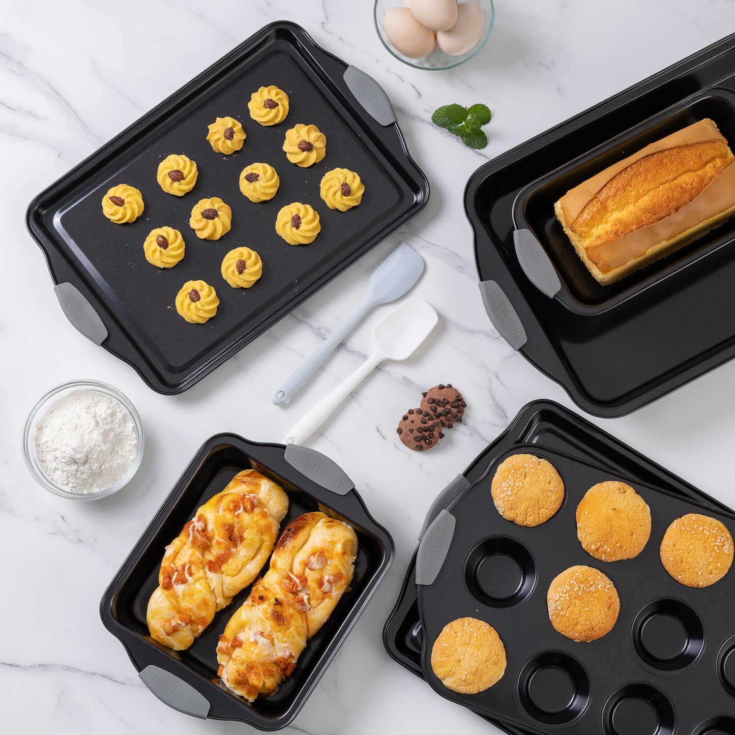 10-Piece Nonstick Stackable Bakeware Set - PFOA, PFOS, PTFE Free