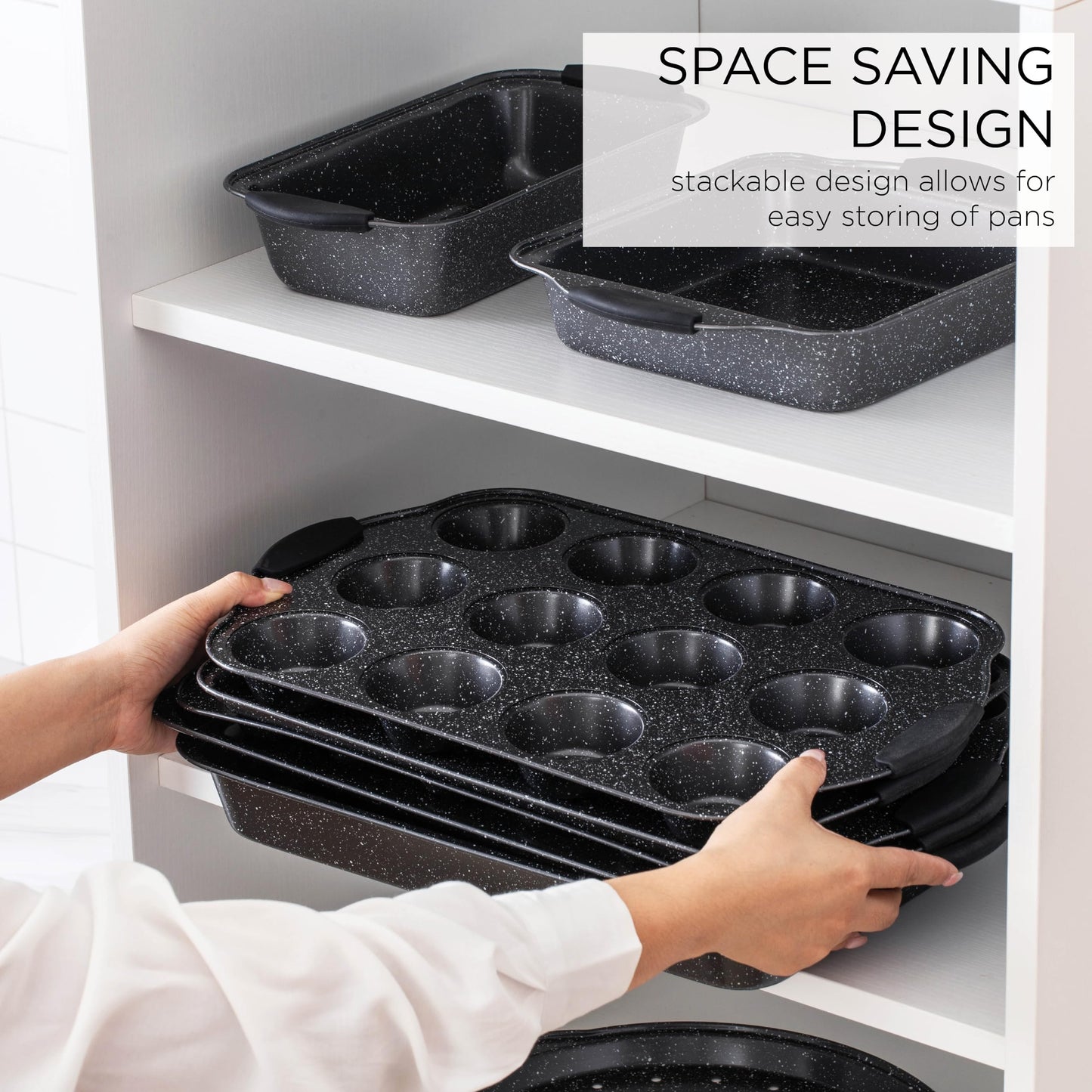 10-Piece Nonstick Stackable Bakeware Set - PFOA, PFOS, PTFE Free