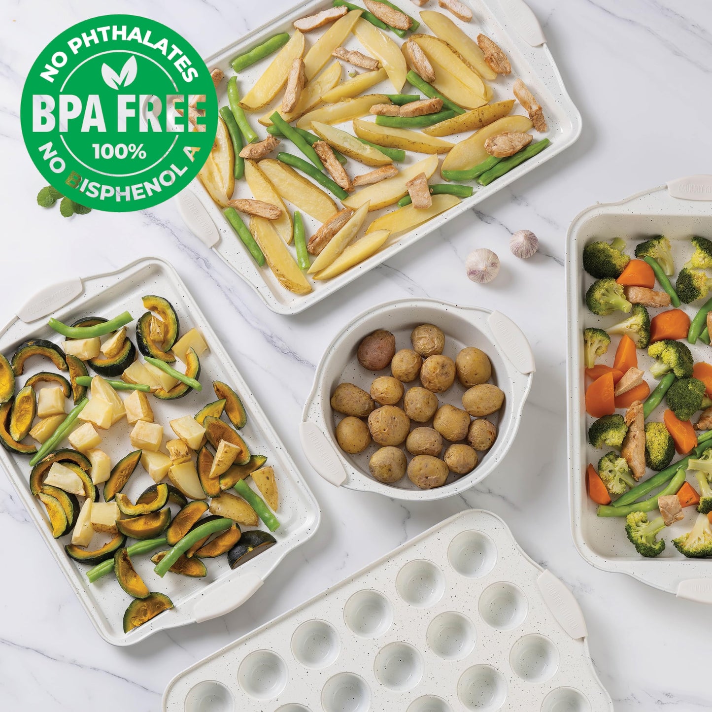 10-Piece Nonstick Stackable Bakeware Set - PFOA, PFOS, PTFE Free