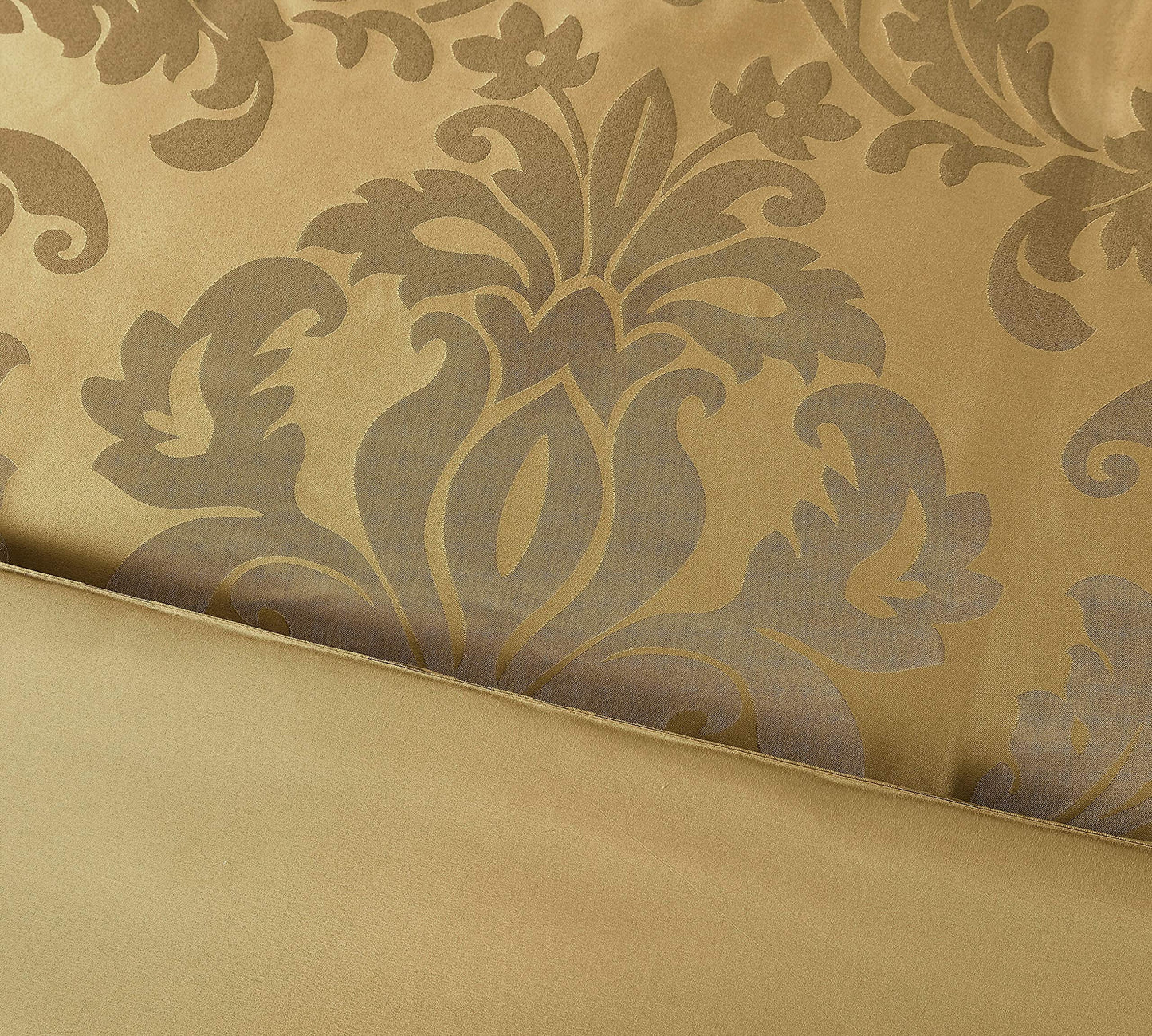 7-Piece Jacquard Floral Comforter Set (Queen, Navy/Gold)