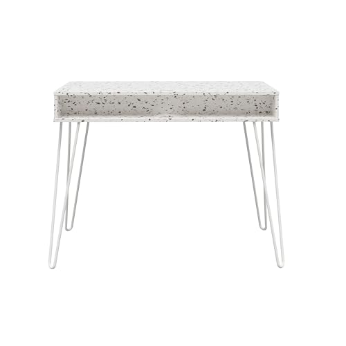 Athena Computer Desk with Storage, White Marble EK HOME FURNITURE