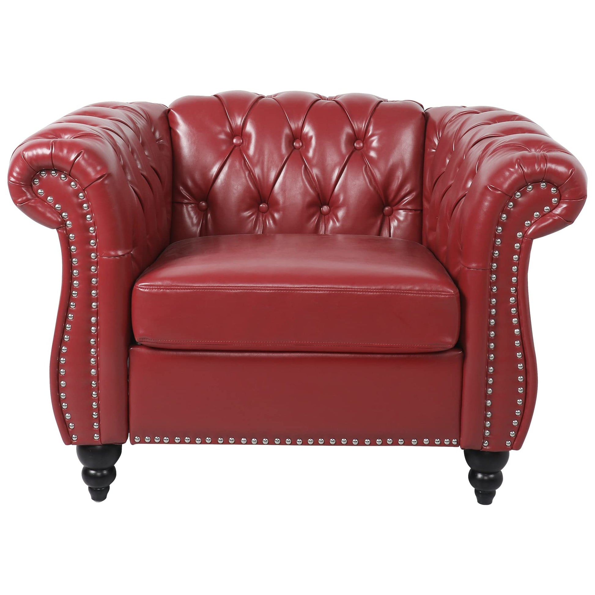 Chesterfield Velvet Modern Tufted Couch 3 Seater with Rolled Arms and Nailhead EK HOME FURNITURE