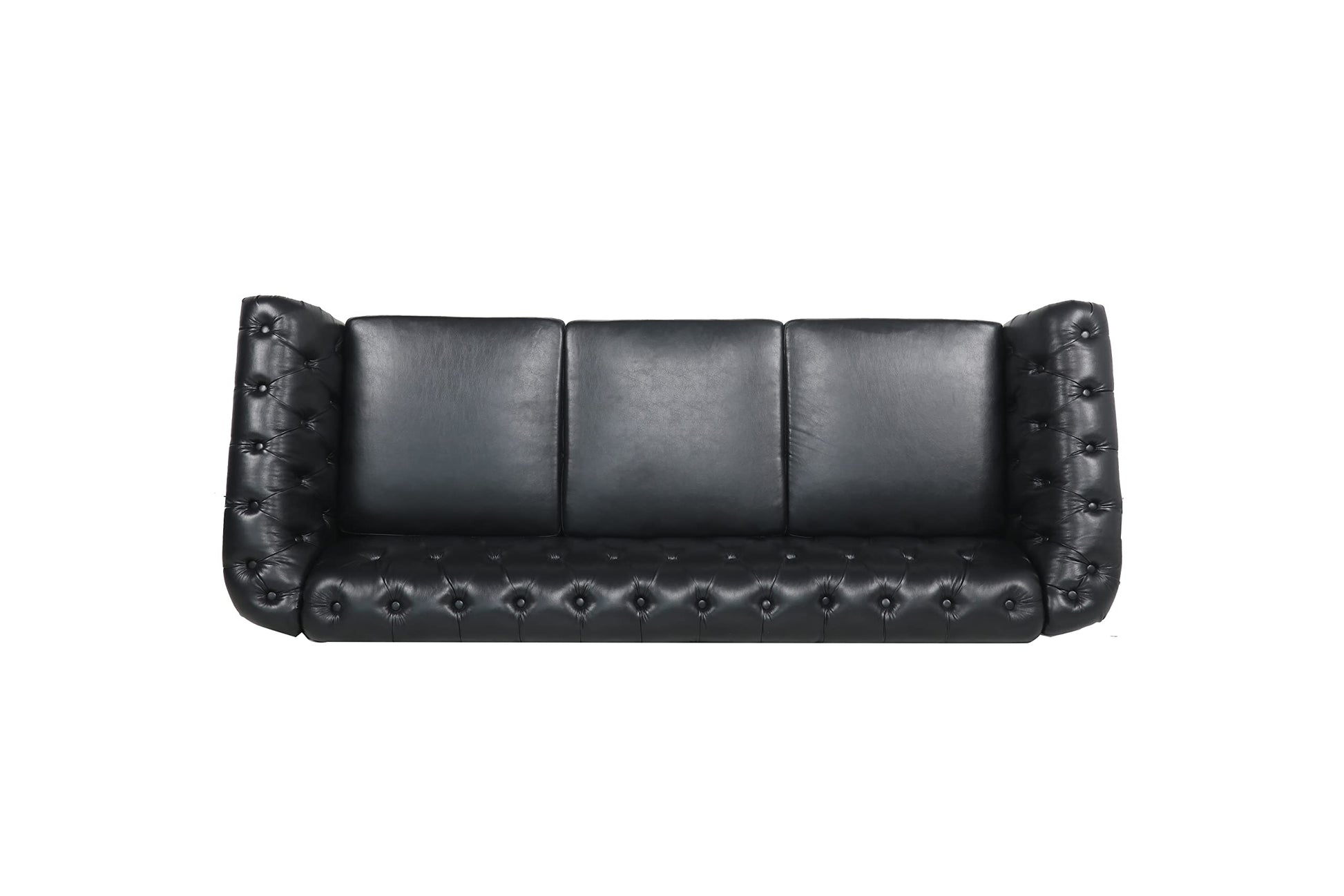 Chesterfield Velvet Modern Tufted Couch 3 Seater with Rolled Arms and Nailhead EK HOME FURNITURE