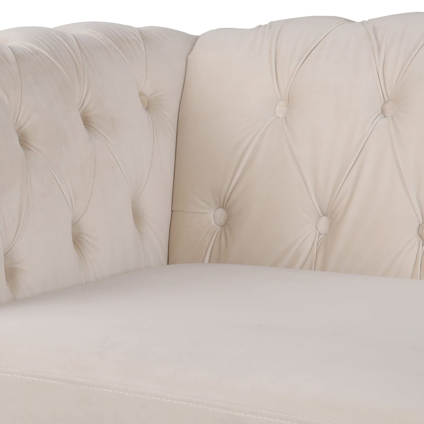 Chesterfield Velvet Modern Tufted Couch 3 Seater with Rolled Arms and Nailhead EK HOME FURNITURE