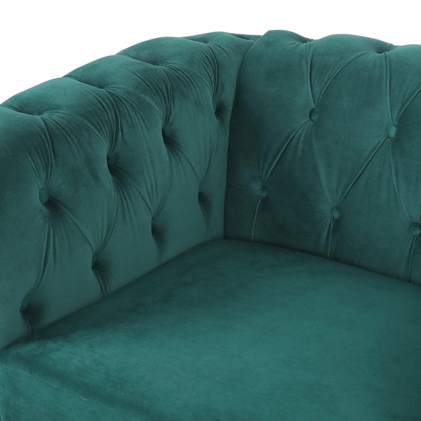 Chesterfield Velvet Modern Tufted Couch 3 Seater with Rolled Arms and Nailhead EK HOME FURNITURE