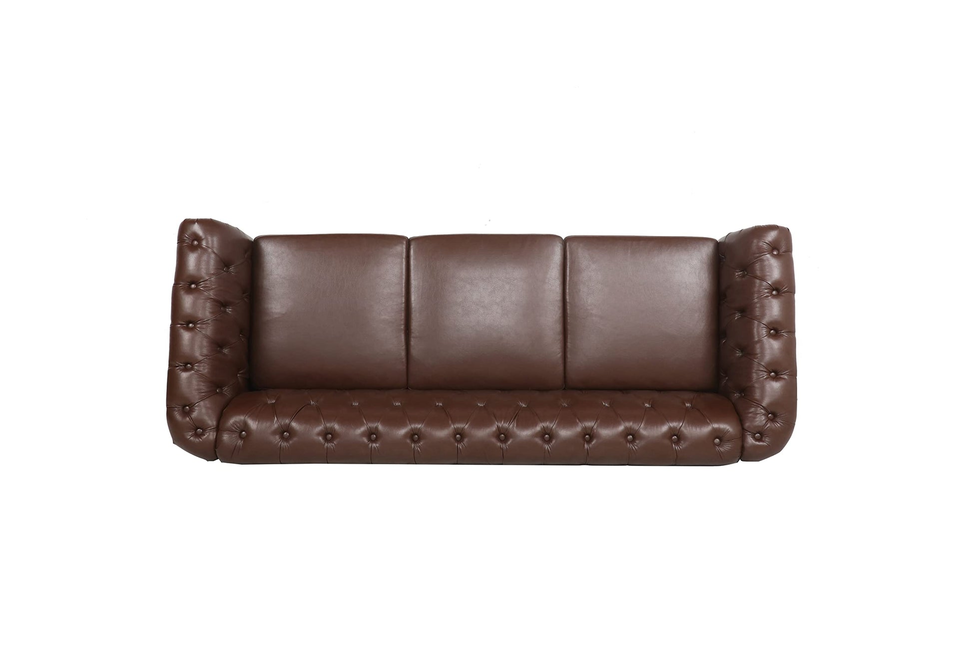 Chesterfield Velvet Modern Tufted Couch 3 Seater with Rolled Arms and Nailhead EK HOME FURNITURE