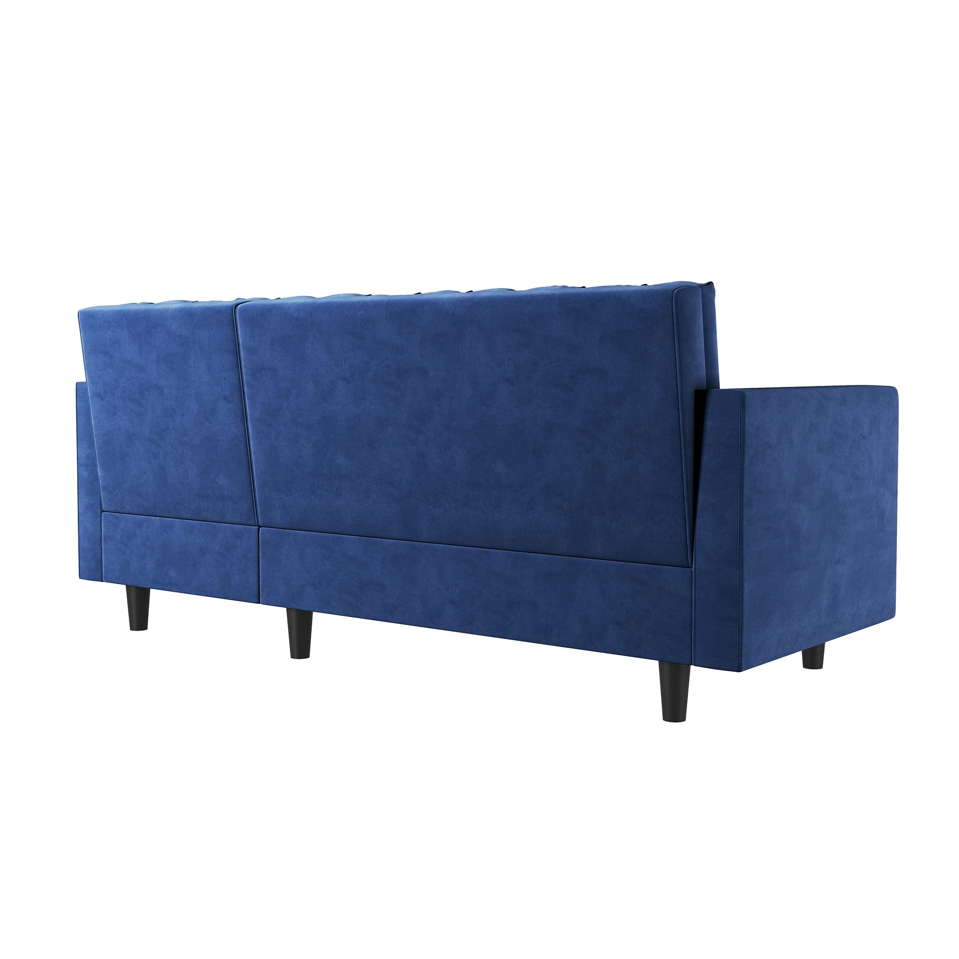 Convertible Sectional Sofa, Velvet L Shaped Couch with Ottoman EK HOME FURNITURE