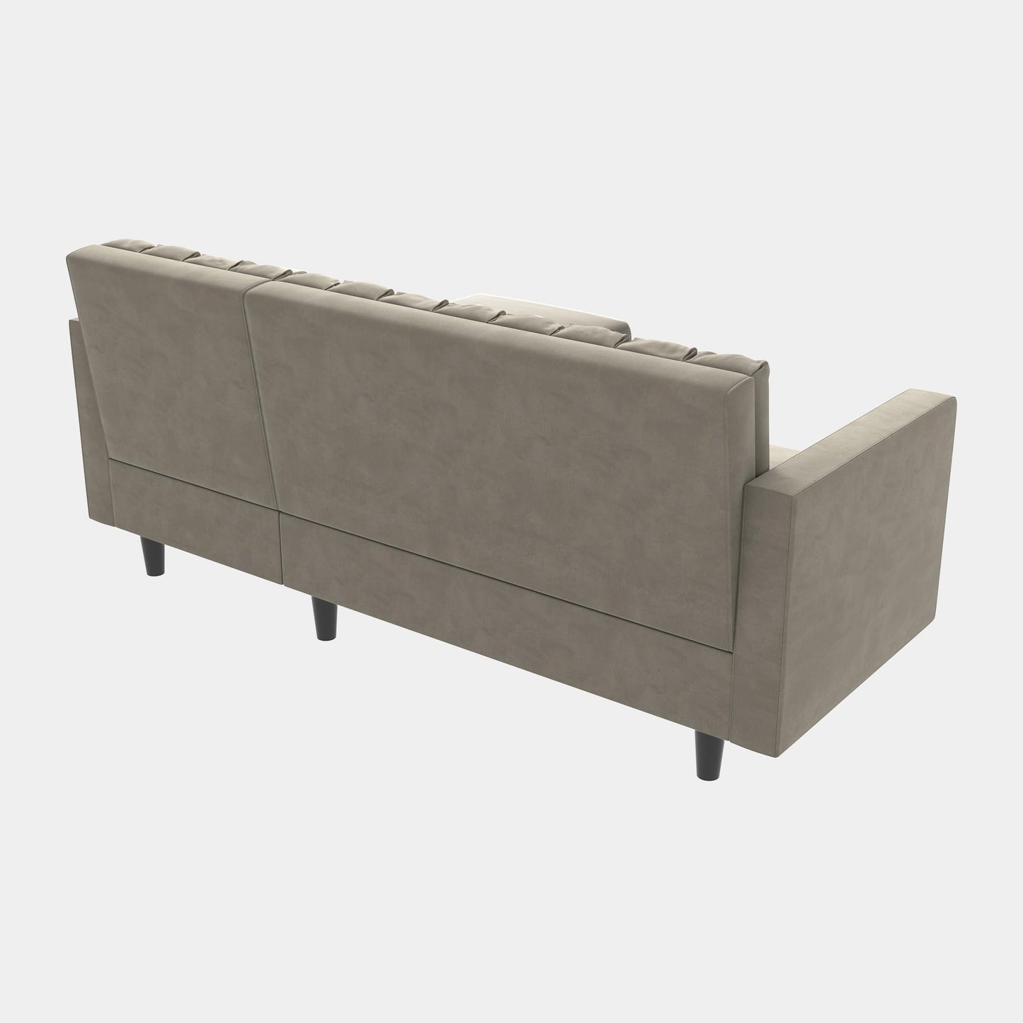 Convertible Sectional Sofa, Velvet L Shaped Couch with Ottoman EK HOME FURNITURE