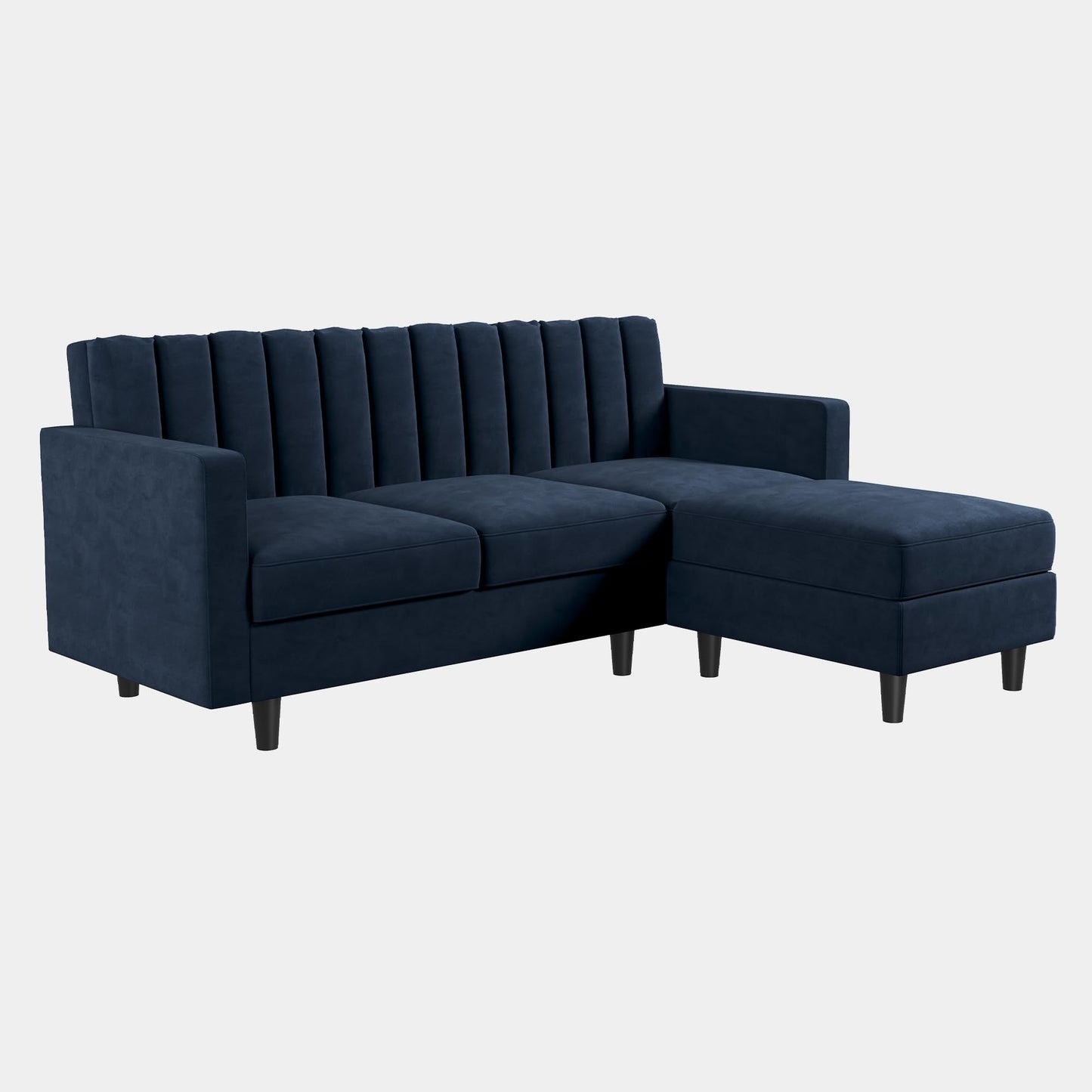 Convertible Sectional Sofa, Velvet L Shaped Couch with Ottoman EK HOME FURNITURE