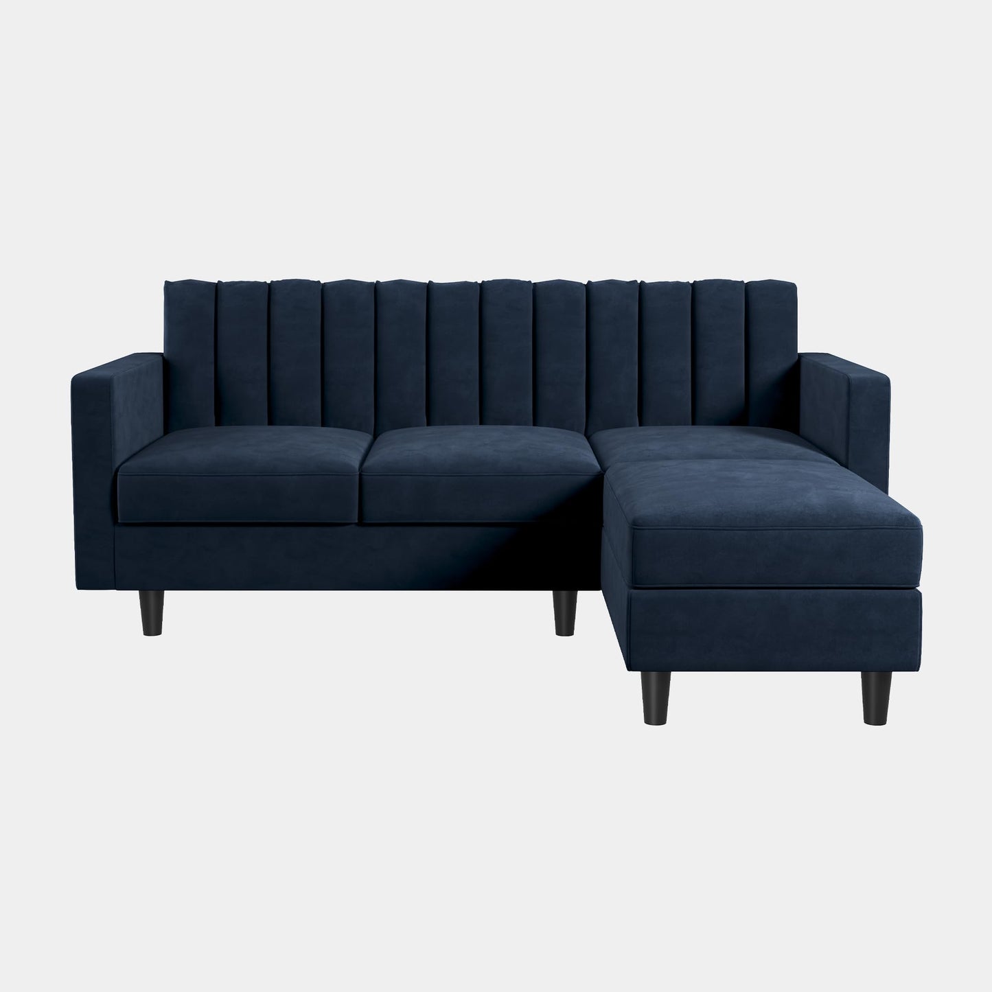 Convertible Sectional Sofa, Velvet L Shaped Couch with Ottoman EK HOME FURNITURE