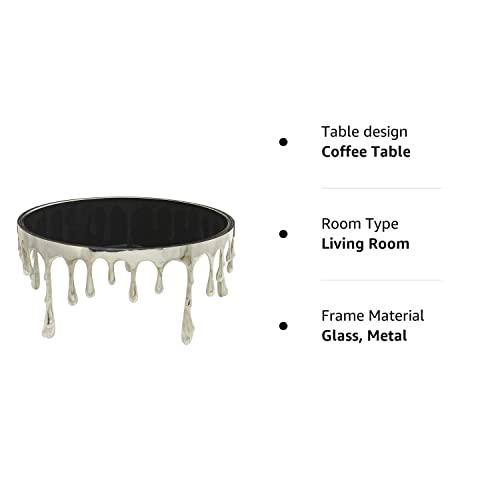 Deco 79 Coffee, Center Table 36" x 36" x 16", Gold EK HOME FURNITURE