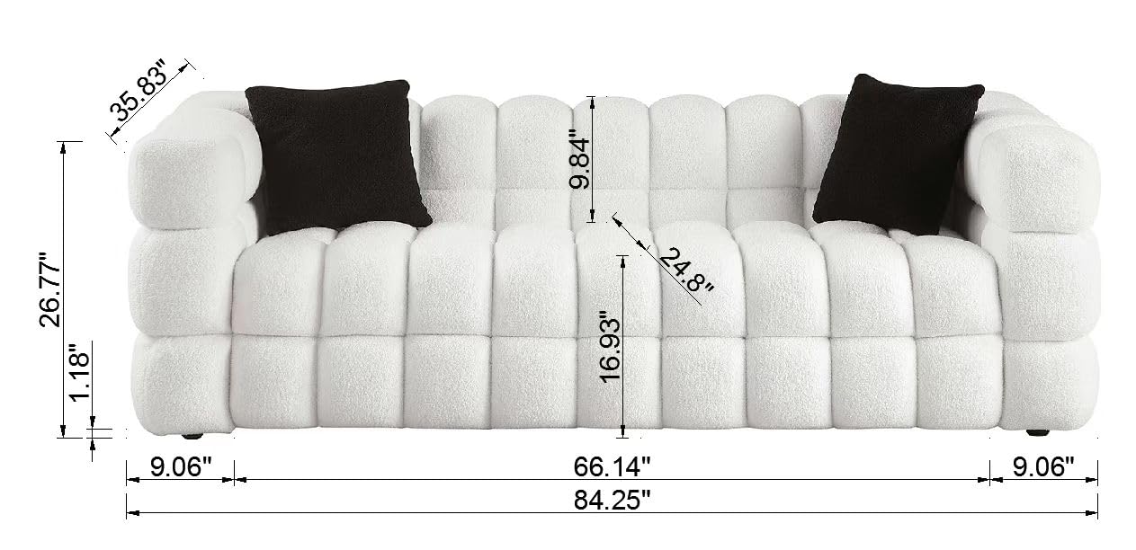 Extra Deep Seats, Modern L-Shape Couch, Marshmallow Tufted Sofa Bed EK HOME FURNITURE