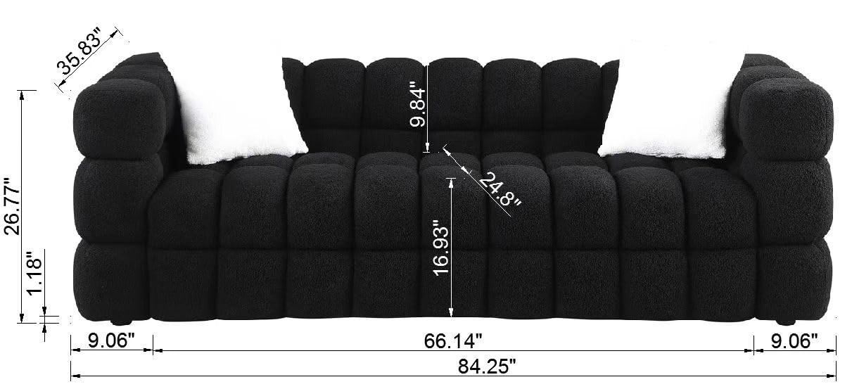 Extra Deep Seats, Modern L-Shape Couch, Marshmallow Tufted Sofa Bed EK HOME FURNITURE