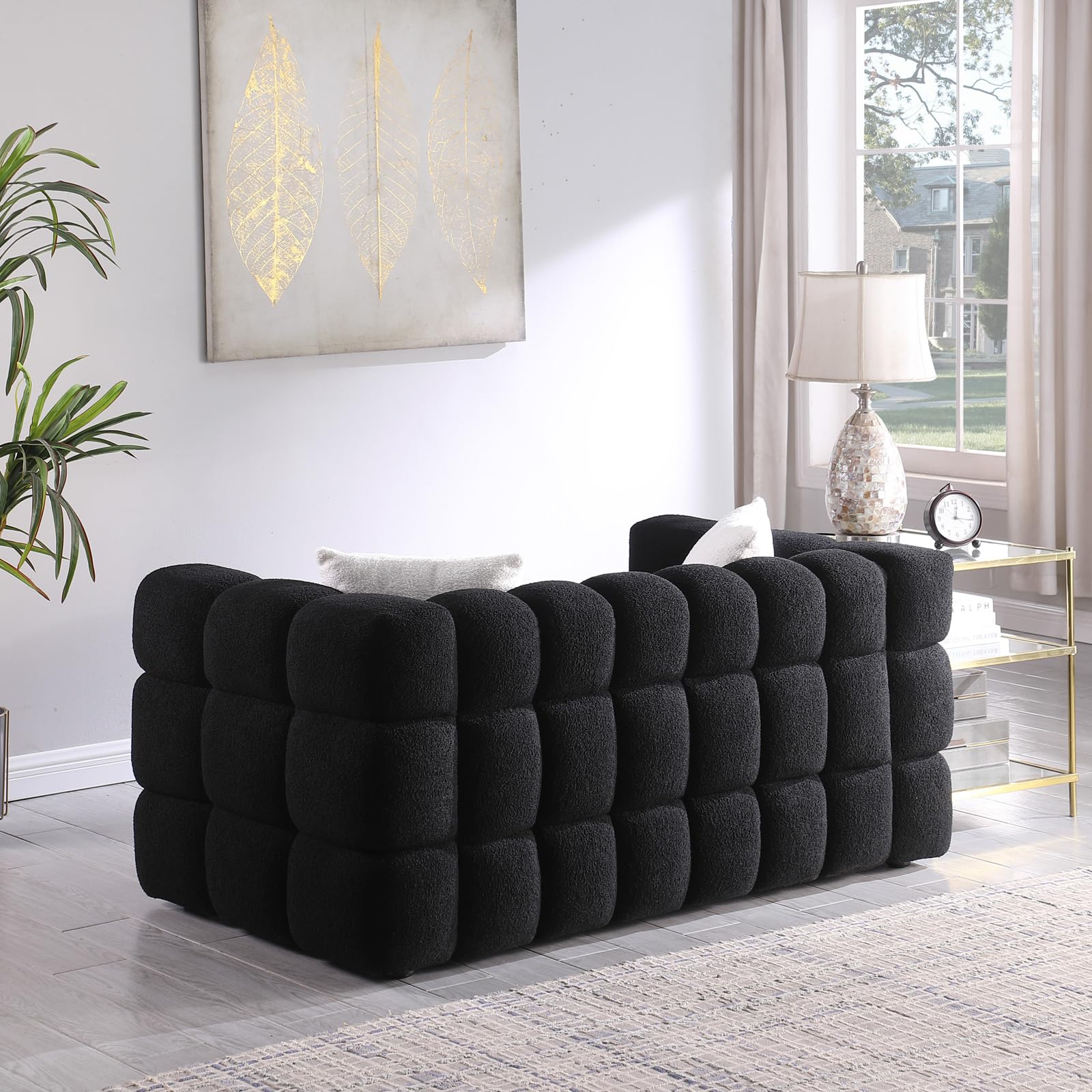 Extra Deep Seats, Modern L-Shape Couch, Marshmallow Tufted Sofa Bed EK HOME FURNITURE