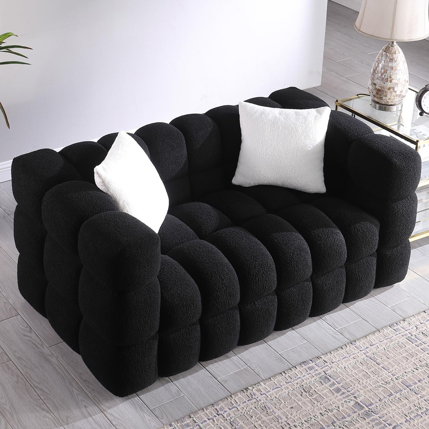 Extra Deep Seats, Modern L-Shape Couch, Marshmallow Tufted Sofa Bed EK HOME FURNITURE