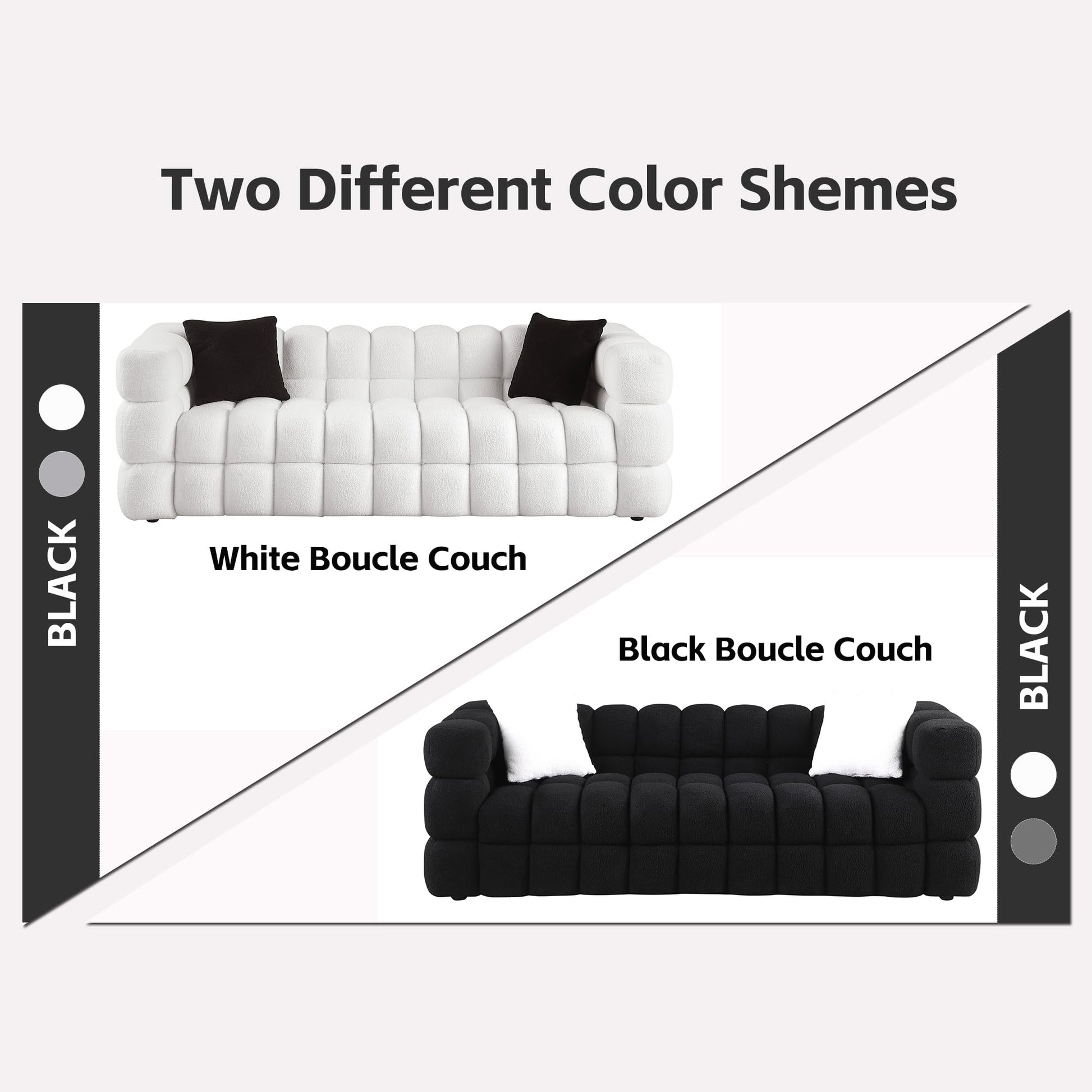 Extra Deep Seats, Modern L-Shape Couch, Marshmallow Tufted Sofa Bed EK HOME FURNITURE