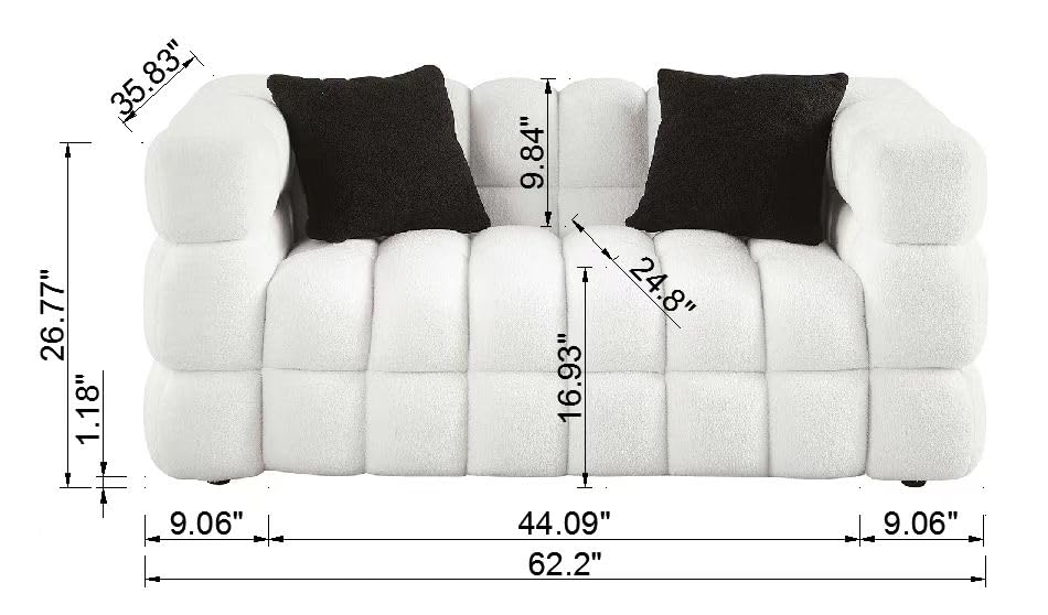 Extra Deep Seats, Modern L-Shape Couch, Marshmallow Tufted Sofa Bed EK HOME FURNITURE