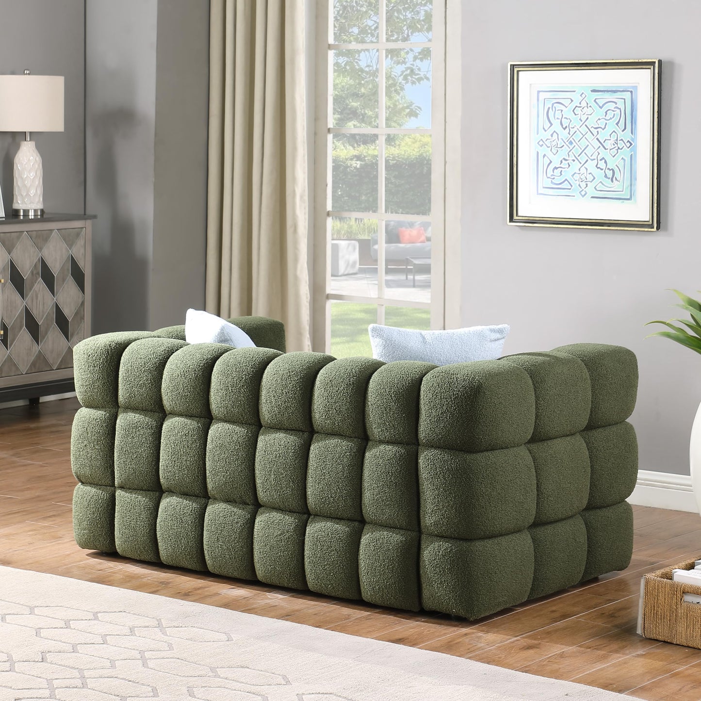 Extra Deep Seats, Modern L-Shape Couch, Marshmallow Tufted Sofa Bed EK HOME FURNITURE