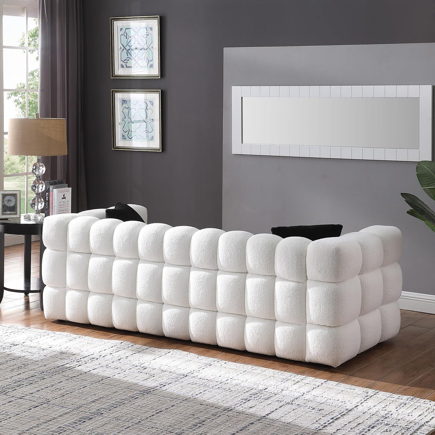 Extra Deep Seats, Modern L-Shape Couch, Marshmallow Tufted Sofa Bed EK HOME FURNITURE