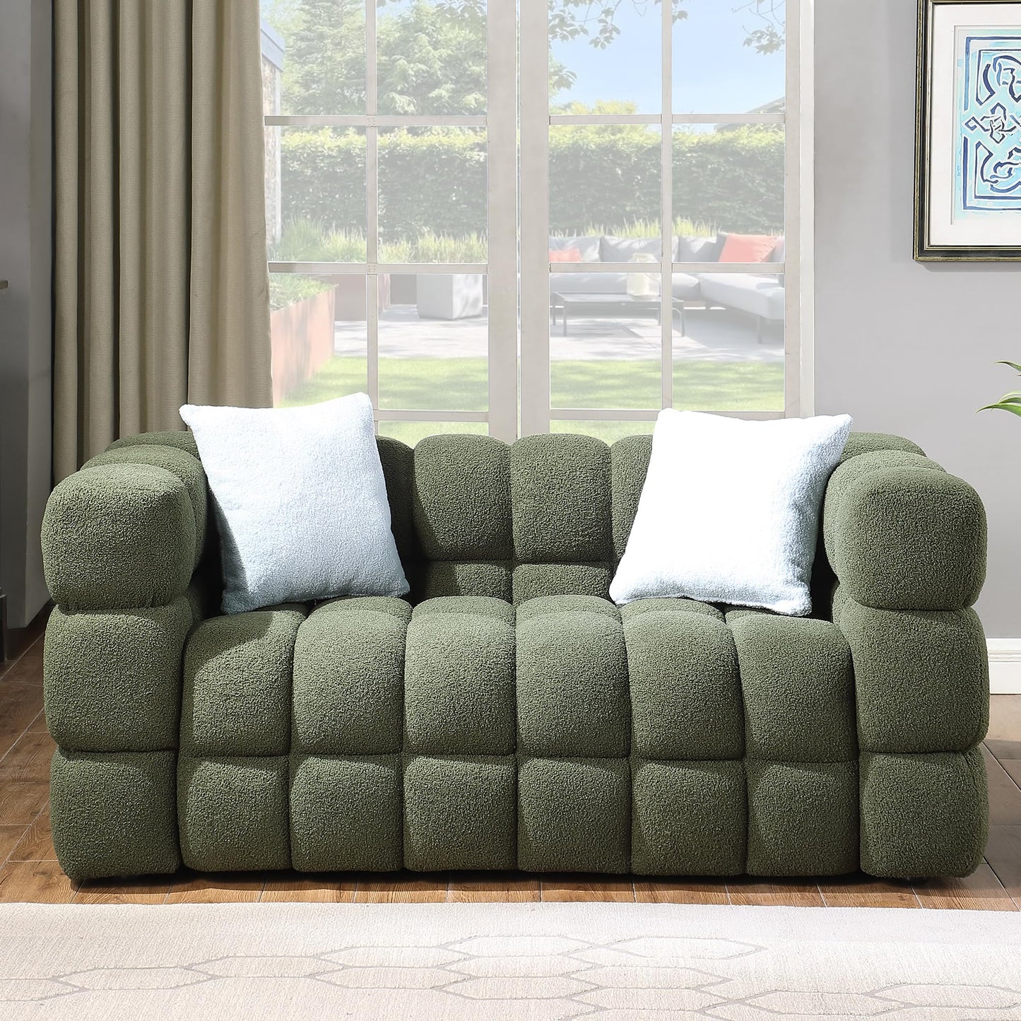 Extra Deep Seats, Modern L-Shape Couch, Marshmallow Tufted Sofa Bed EK HOME FURNITURE