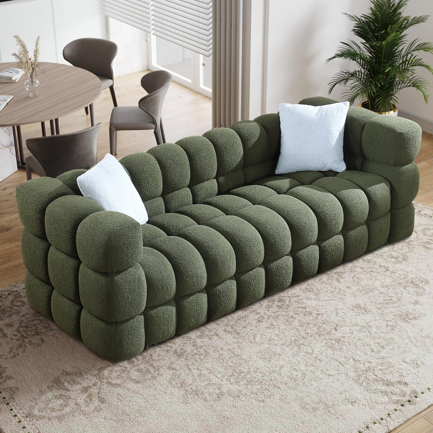 Extra Deep Seats, Modern L-Shape Couch, Marshmallow Tufted Sofa Bed EK HOME FURNITURE