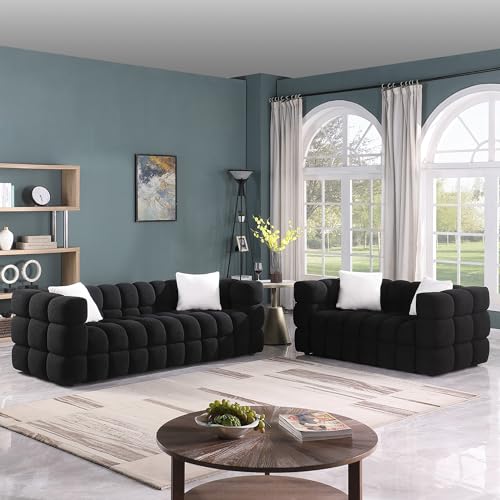 Extra Deep Seats, Modern L-Shape Couch, Marshmallow Tufted Sofa Bed EK HOME FURNITURE