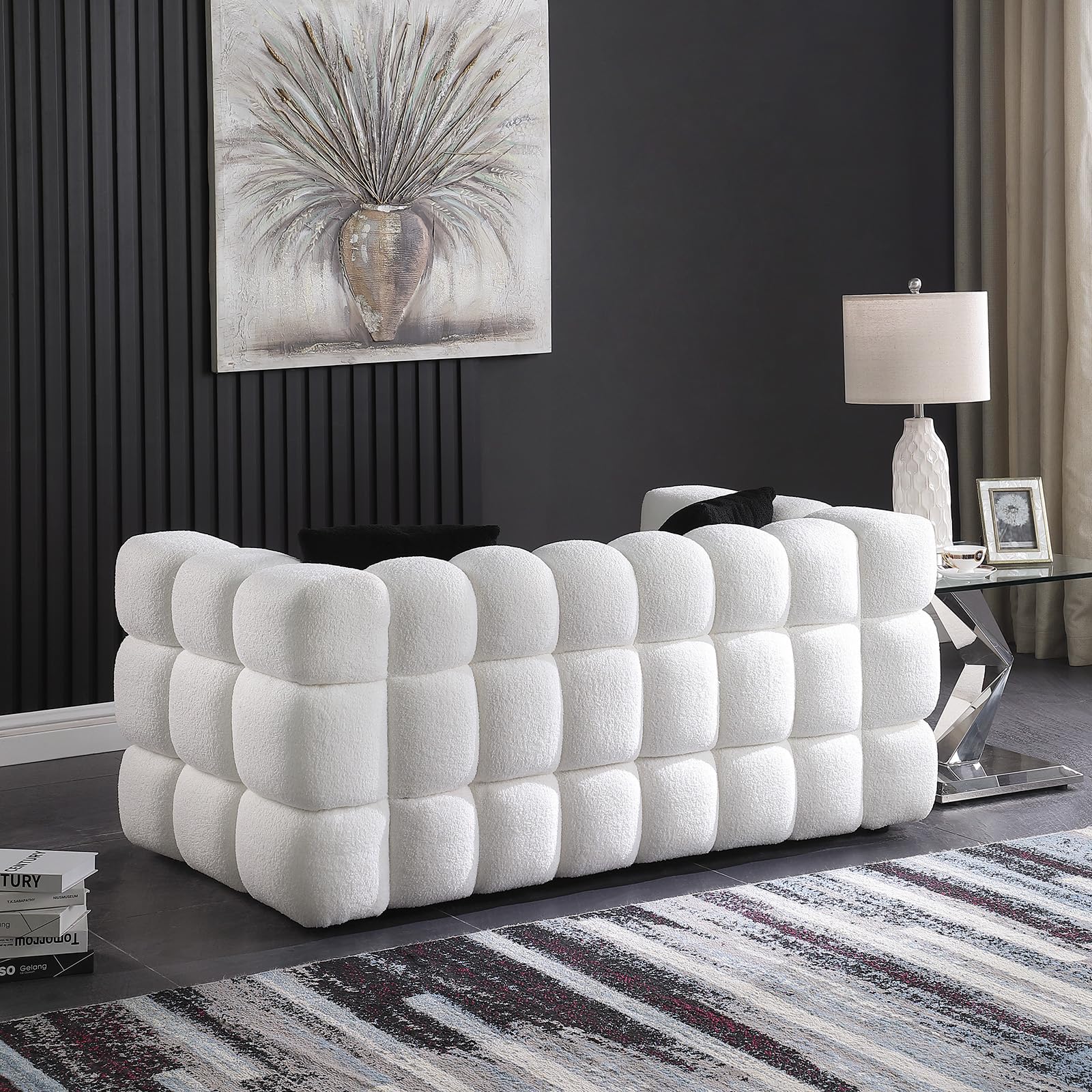 Extra Deep Seats, Modern L-Shape Couch, Marshmallow Tufted Sofa Bed EK HOME FURNITURE