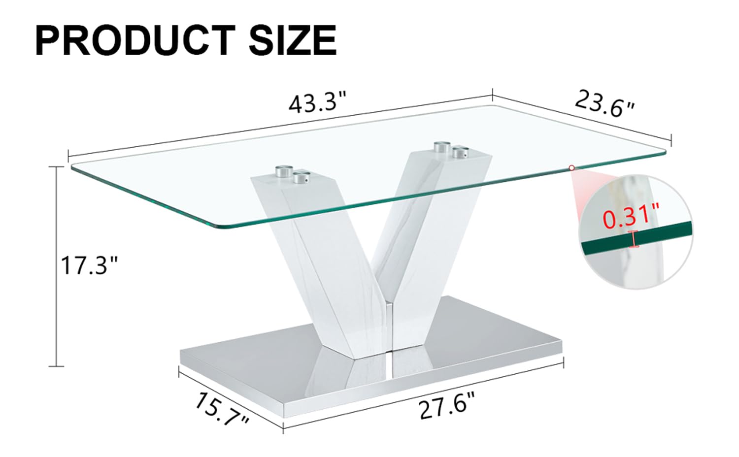 Glass Coffee Table with Marble Desktop, 3-Tier Circle Coffee Table EK HOME FURNITURE