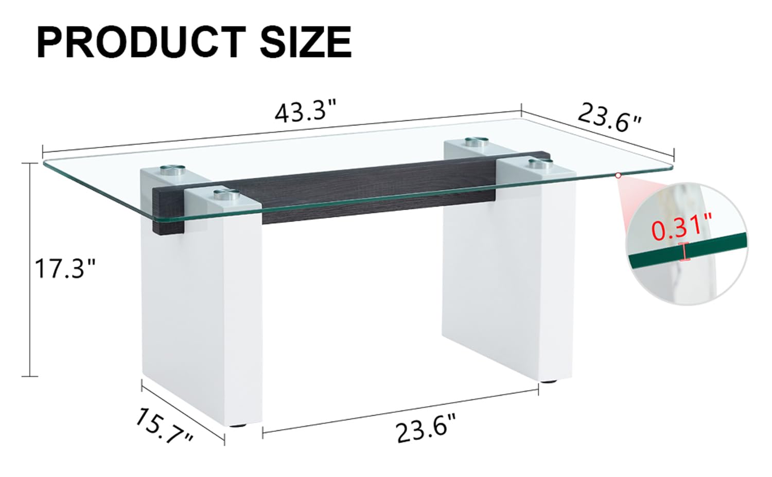 Glass Coffee Table with Marble Desktop, 3-Tier Circle Coffee Table EK HOME FURNITURE