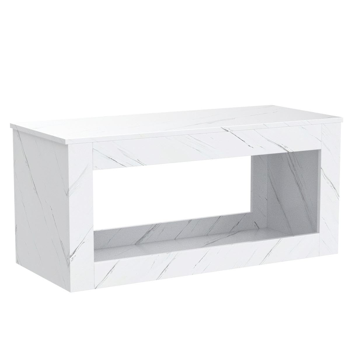 LED Coffee Table with Open Storage, 16 Colors LED Lights EK HOME FURNITURE