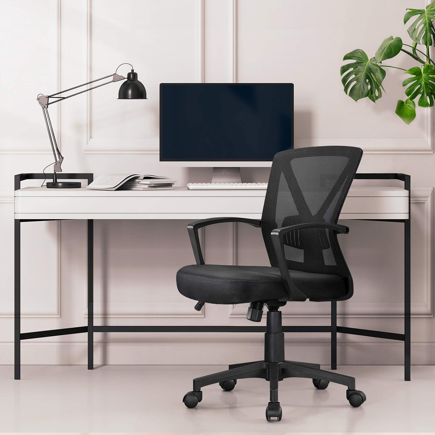 Mesh Office Desk with Adjustable Lumbar Support EK HOME FURNITURE