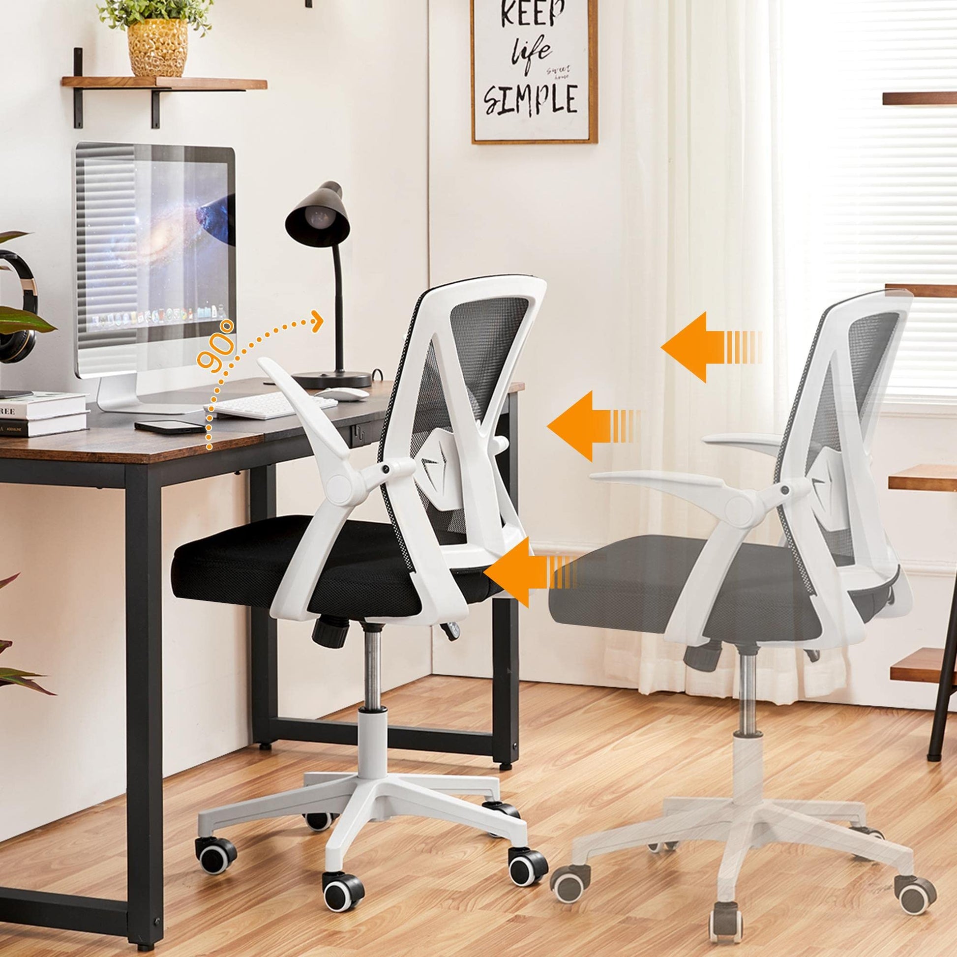 Mesh Office Desk with Adjustable Lumbar Support EK HOME FURNITURE