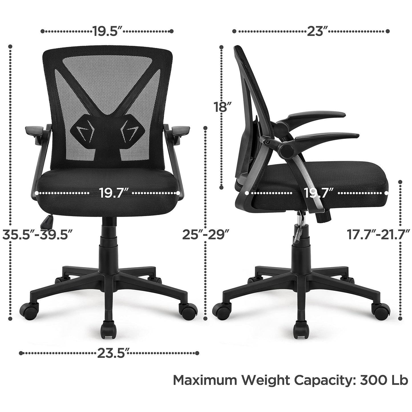 Mesh Office Desk with Adjustable Lumbar Support EK HOME FURNITURE