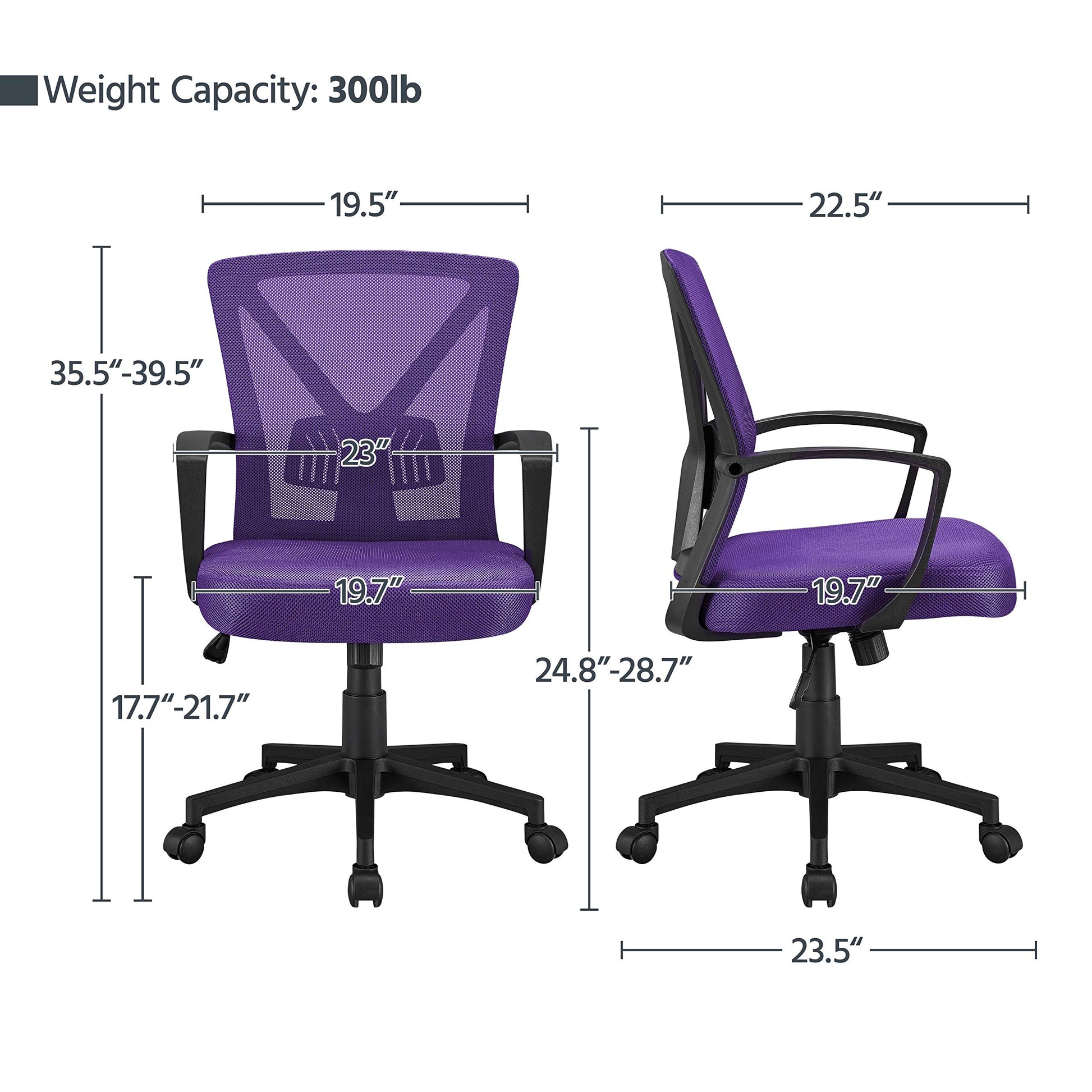 Mesh Office Desk with Adjustable Lumbar Support EK HOME FURNITURE