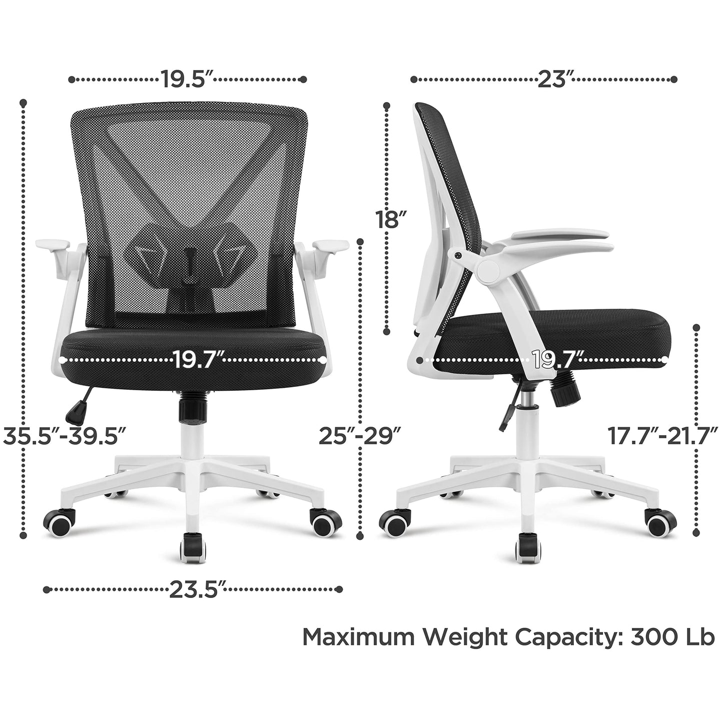 Mesh Office Desk with Adjustable Lumbar Support EK HOME FURNITURE