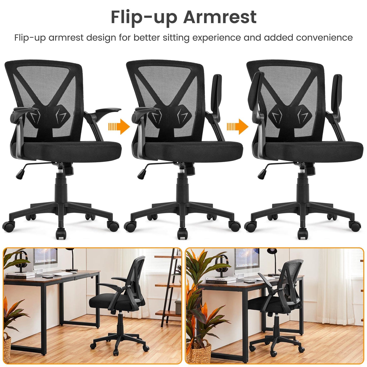 Mesh Office Desk with Adjustable Lumbar Support EK HOME FURNITURE