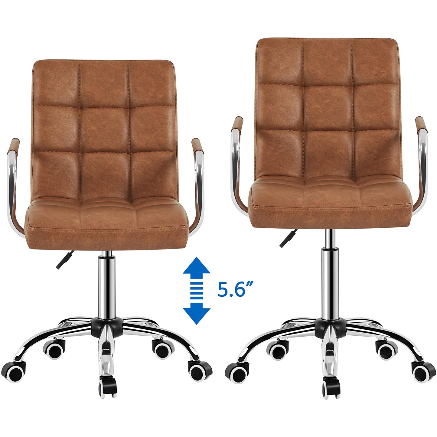 Modern Leather Office Chair, Midback Adjustable Executive Chair 360° EK HOME FURNITURE