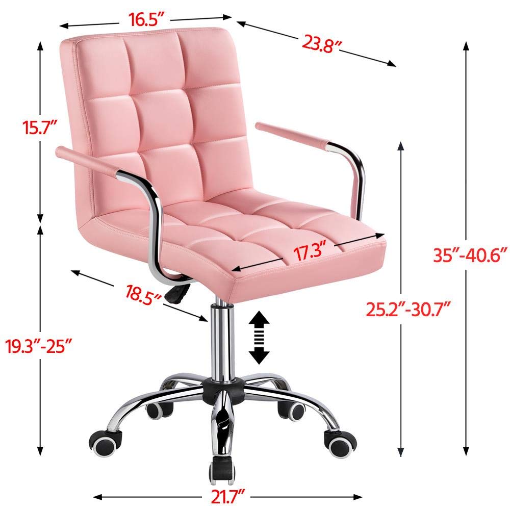 Modern Leather Office Chair, Midback Adjustable Executive Chair 360° EK HOME FURNITURE