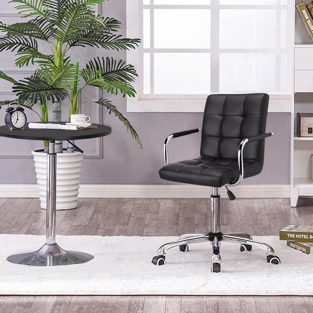 Modern Leather Office Chair, Midback Adjustable Executive Chair 360° EK HOME FURNITURE