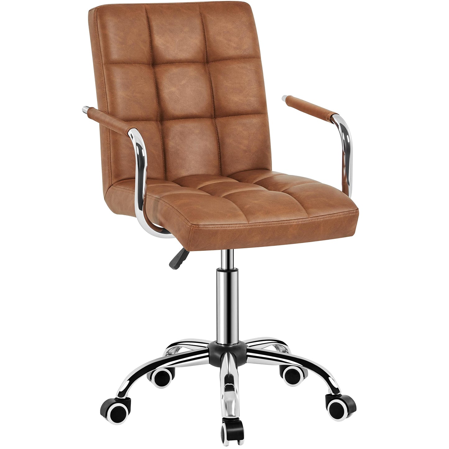 Modern Leather Office Chair, Midback Adjustable Executive Chair 360° EK HOME FURNITURE