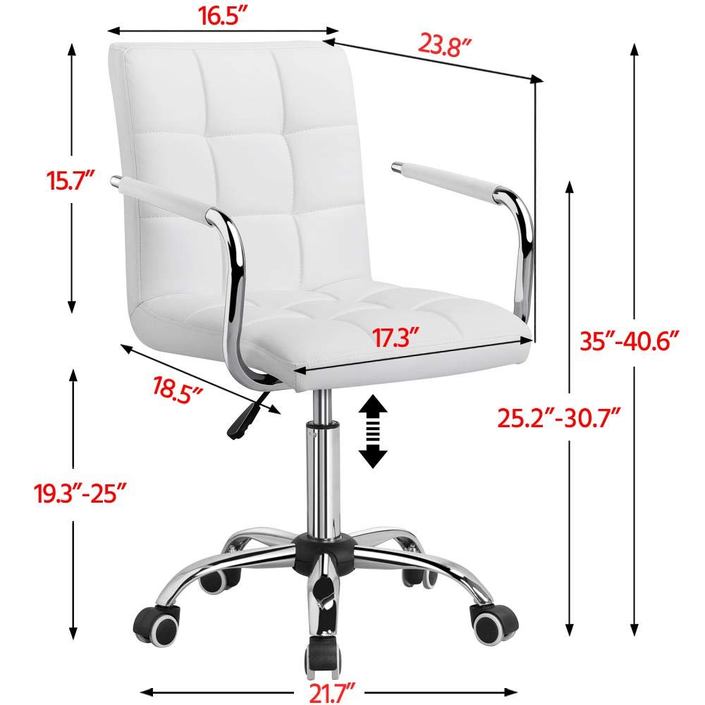 Modern Leather Office Chair, Midback Adjustable Executive Chair 360° EK HOME FURNITURE