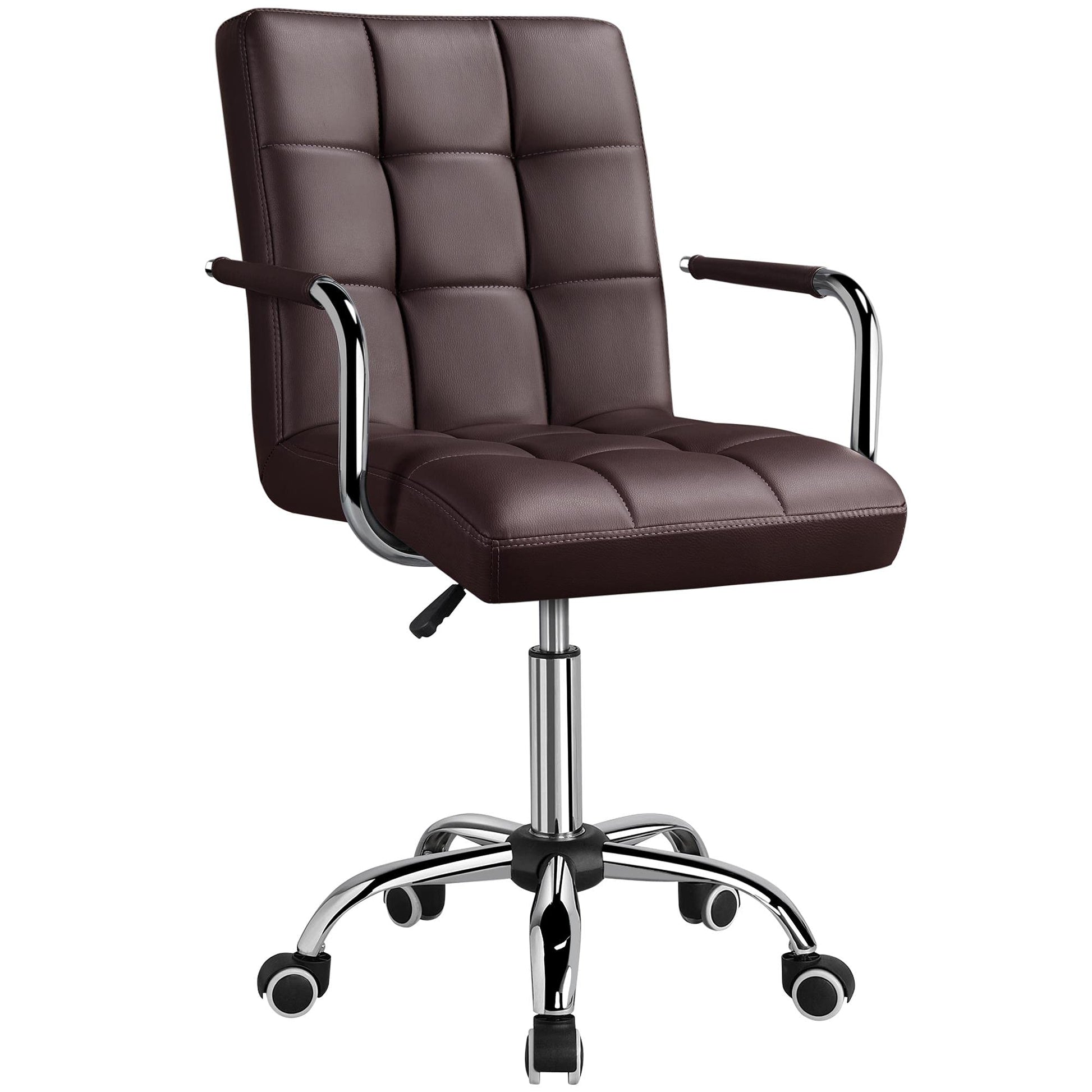 Modern Leather Office Chair, Midback Adjustable Executive Chair 360° EK HOME FURNITURE