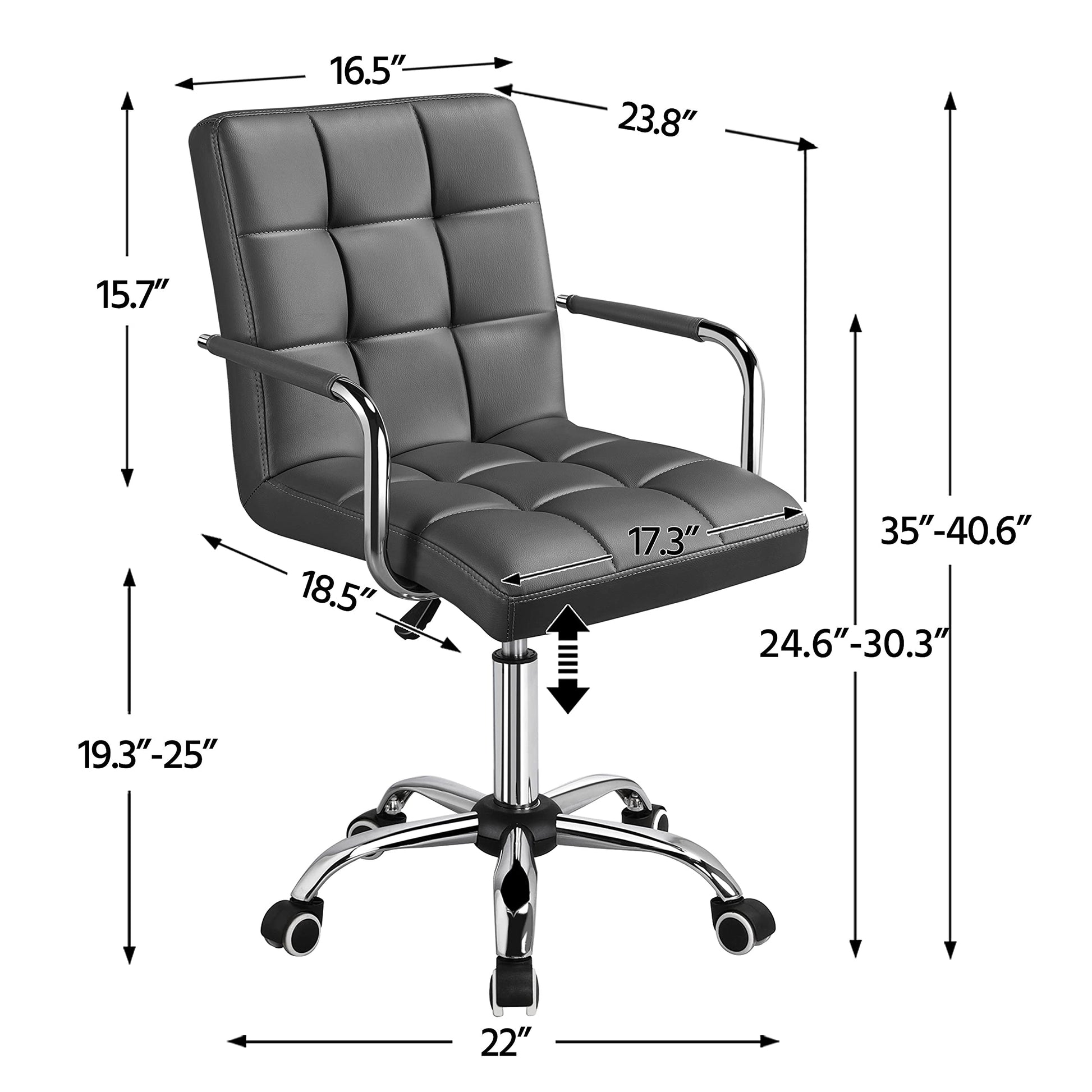 Modern Leather Office Chair, Midback Adjustable Executive Chair 360° EK HOME FURNITURE