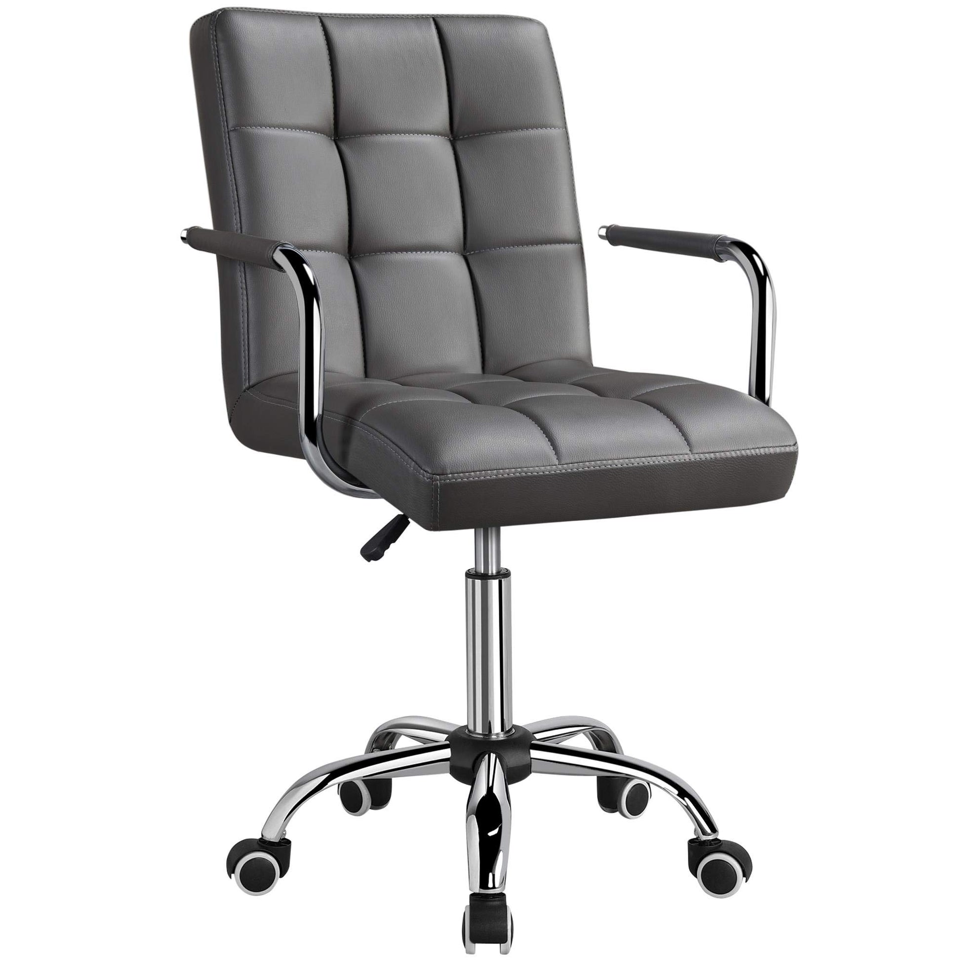 Modern Leather Office Chair, Midback Adjustable Executive Chair 360° EK HOME FURNITURE