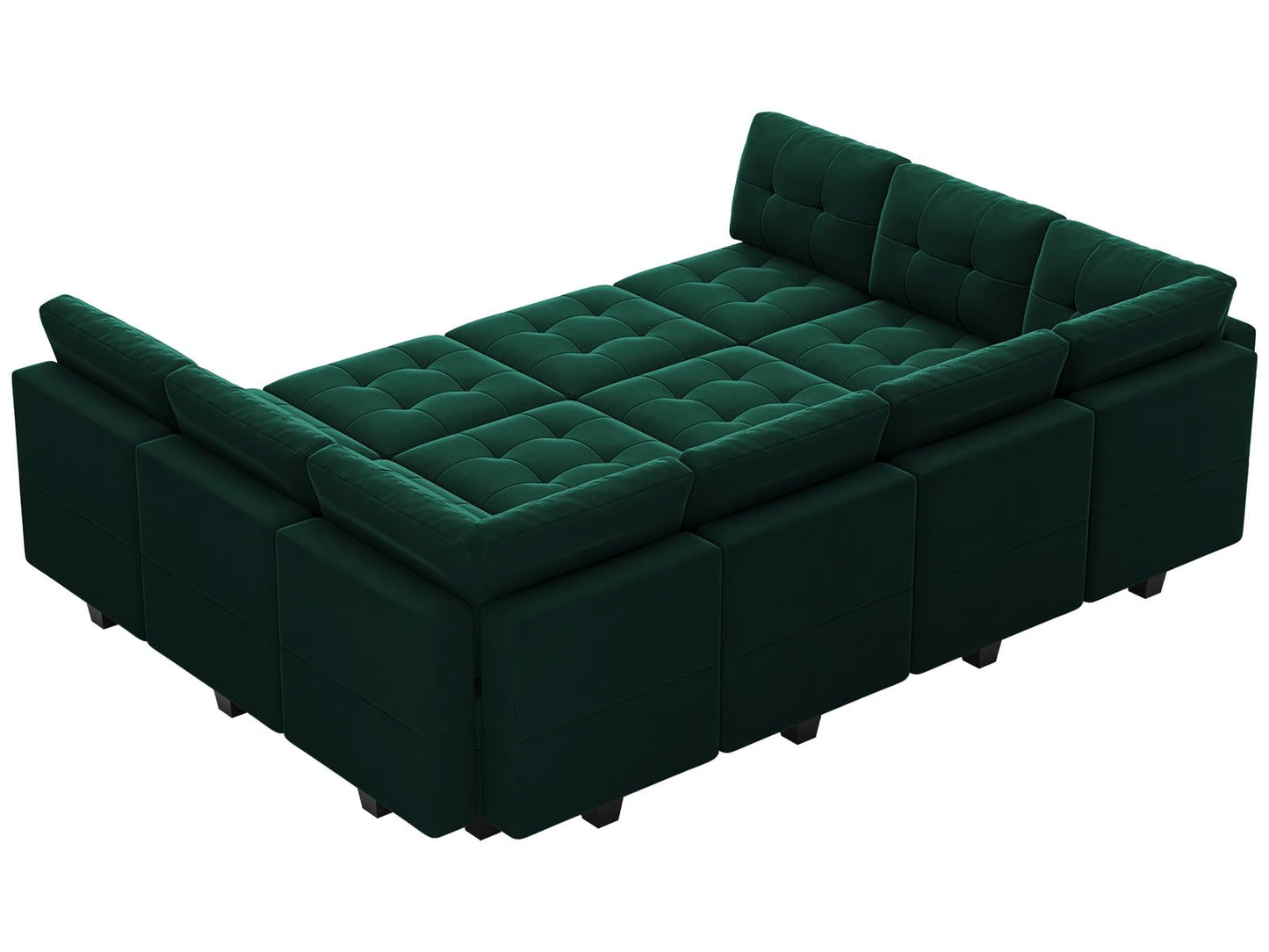 Modular Sleeper Sofa Sectional Couch with Storage Seats Velvet Convertible Sectional EK HOME FURNITURE