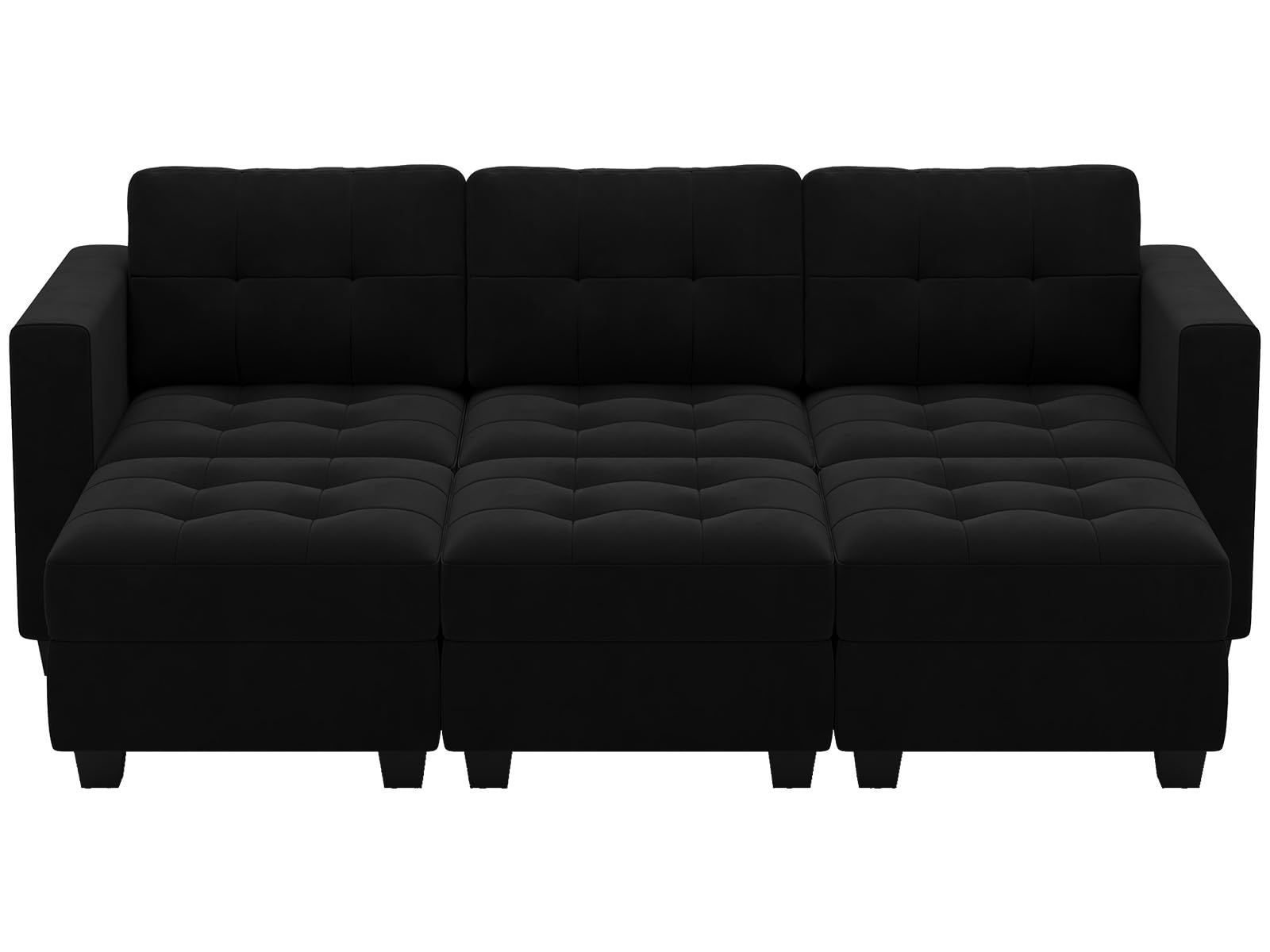 Modular Sleeper Sofa Sectional Couch with Storage Seats Velvet Convertible Sectional EK HOME FURNITURE