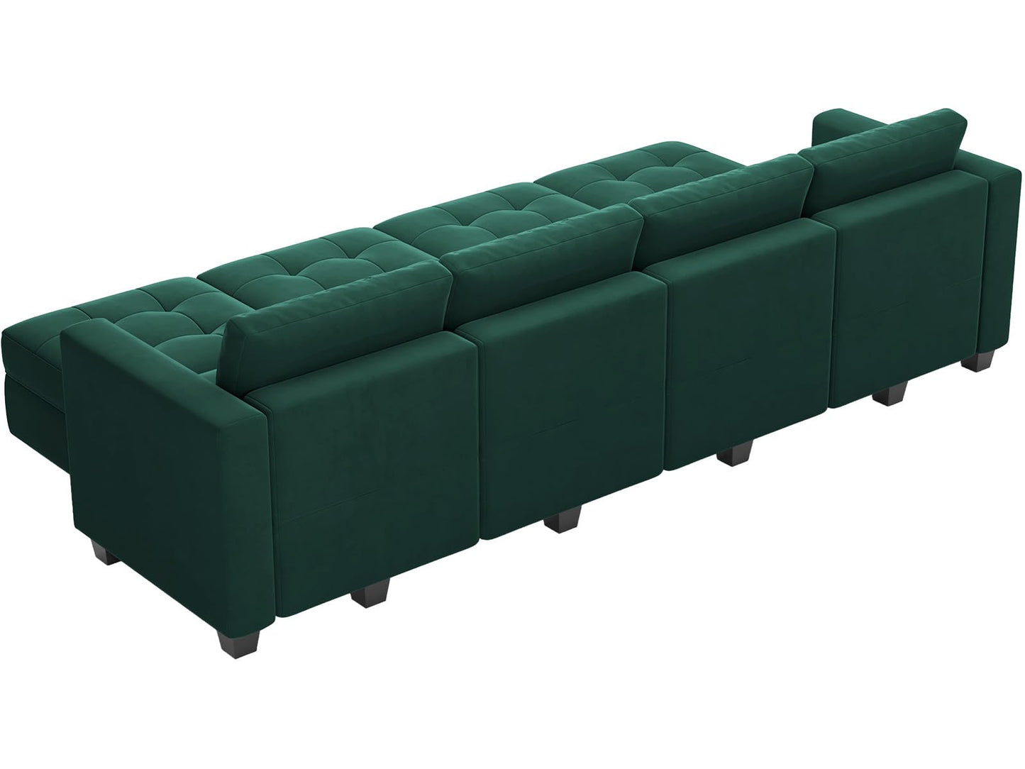 Modular Sleeper Sofa Sectional Couch with Storage Seats Velvet Convertible Sectional EK HOME FURNITURE